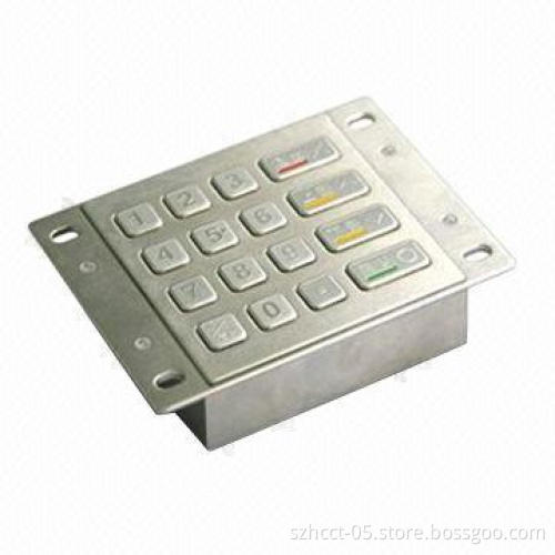 Metal Pinpad with 12 Numeric and 4 Function Keys